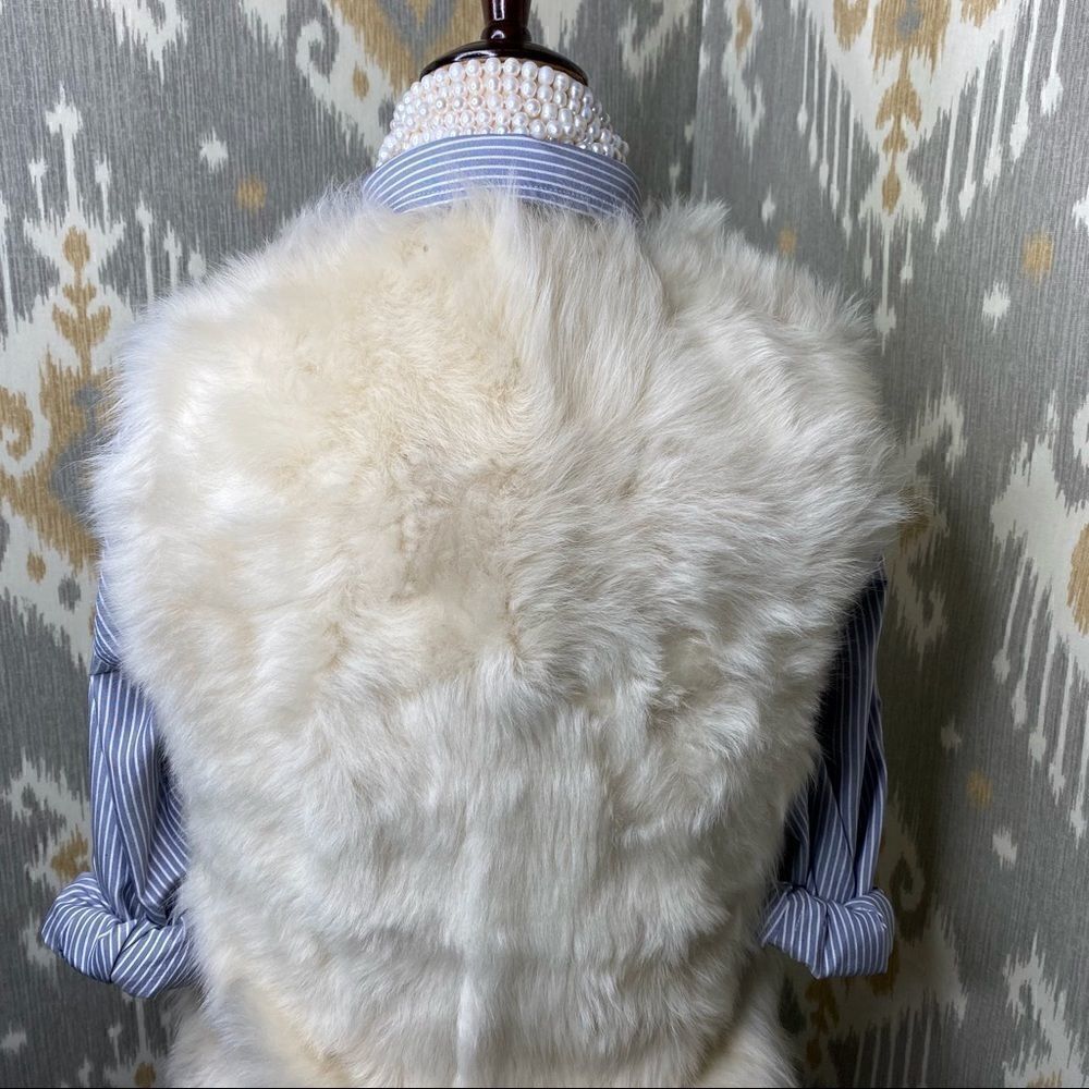 Ralph Lauren Ivory Italian Lamb Shearling Gilet Vest